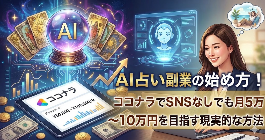AI占い副業の始め方！SNSなしでも月5万〜10万円を目指す現実的な方法